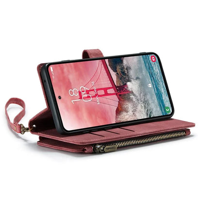 CASEME C30 Series for Samsung Galaxy A55 5G Case Zipper Leather Phone Cover with 10 Card Slots
