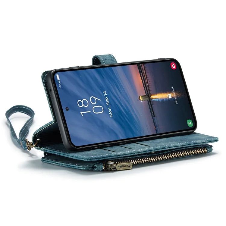 CASEME C30 Series for Samsung Galaxy A55 5G Case Zipper Leather Phone Cover with 10 Card Slots