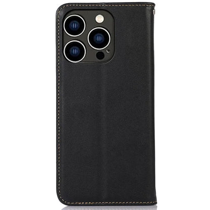 KHAZNEH For iPhone 16 Pro Max Case Genuine Cow Leather Wallet Phone Cover Nappa Texture