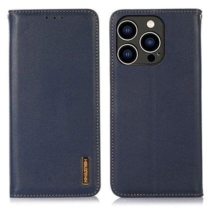 KHAZNEH For iPhone 16 Pro Max Case Genuine Cow Leather Wallet Phone Cover Nappa Texture