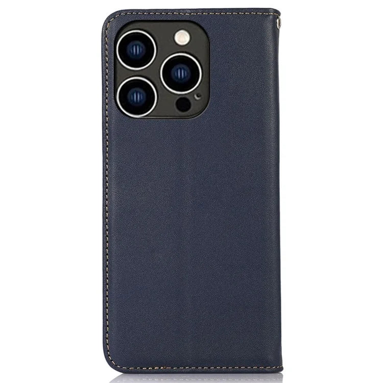 KHAZNEH For iPhone 16 Pro Max Case Genuine Cow Leather Wallet Phone Cover Nappa Texture