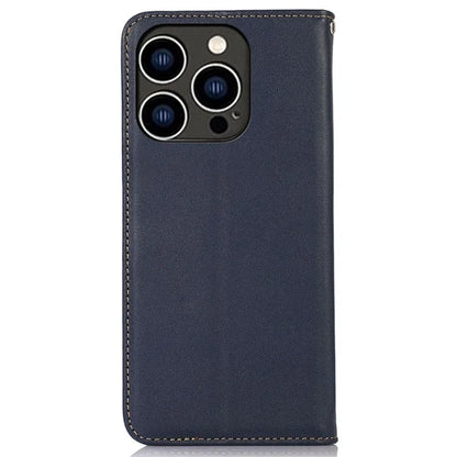 KHAZNEH For iPhone 16 Pro Max Case Genuine Cow Leather Wallet Phone Cover Nappa Texture
