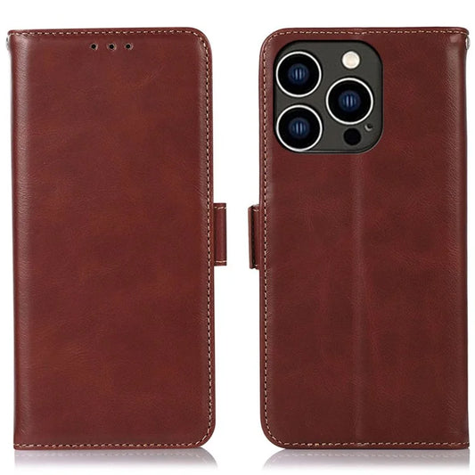 For iPhone 16 Pro Max Case Genuine Cow Leather Phone Cover RFID Blocking