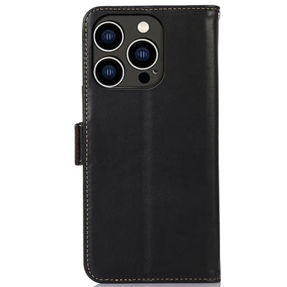 For iPhone 16 Pro Max Case Genuine Cow Leather Phone Cover RFID Blocking