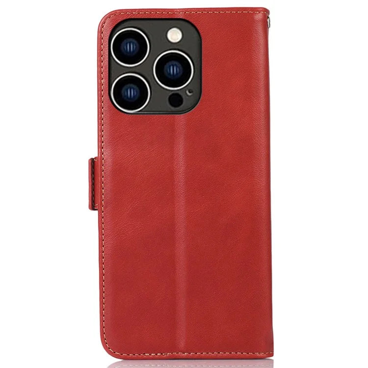For iPhone 16 Pro Max Case Genuine Cow Leather Phone Cover RFID Blocking