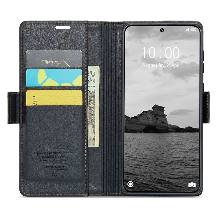 CASEME 023 Series For Xiaomi 14 Ultra Case RFID Blocking Glossy Stand Phone Cover