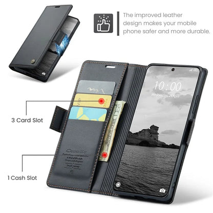 CASEME 023 Series For Xiaomi 14 Ultra Case RFID Blocking Glossy Stand Phone Cover