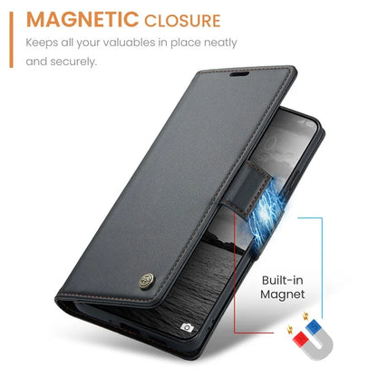 CASEME 023 Series For Xiaomi 14 Ultra Case RFID Blocking Glossy Stand Phone Cover