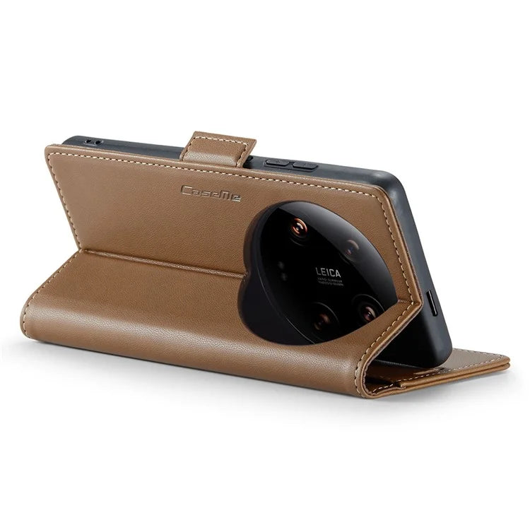 CASEME 023 Series For Xiaomi 14 Ultra Case RFID Blocking Glossy Stand Phone Cover