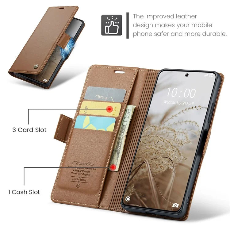 CASEME 023 Series For Xiaomi 14 Ultra Case RFID Blocking Glossy Stand Phone Cover
