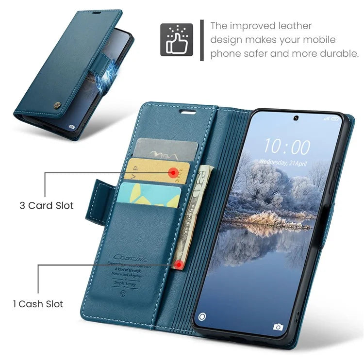 CASEME 023 Series For Xiaomi 14 Ultra Case RFID Blocking Glossy Stand Phone Cover