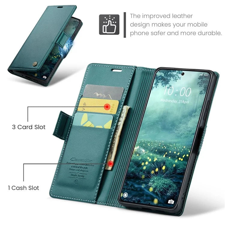 CASEME 023 Series For Xiaomi 14 Ultra Case RFID Blocking Glossy Stand Phone Cover