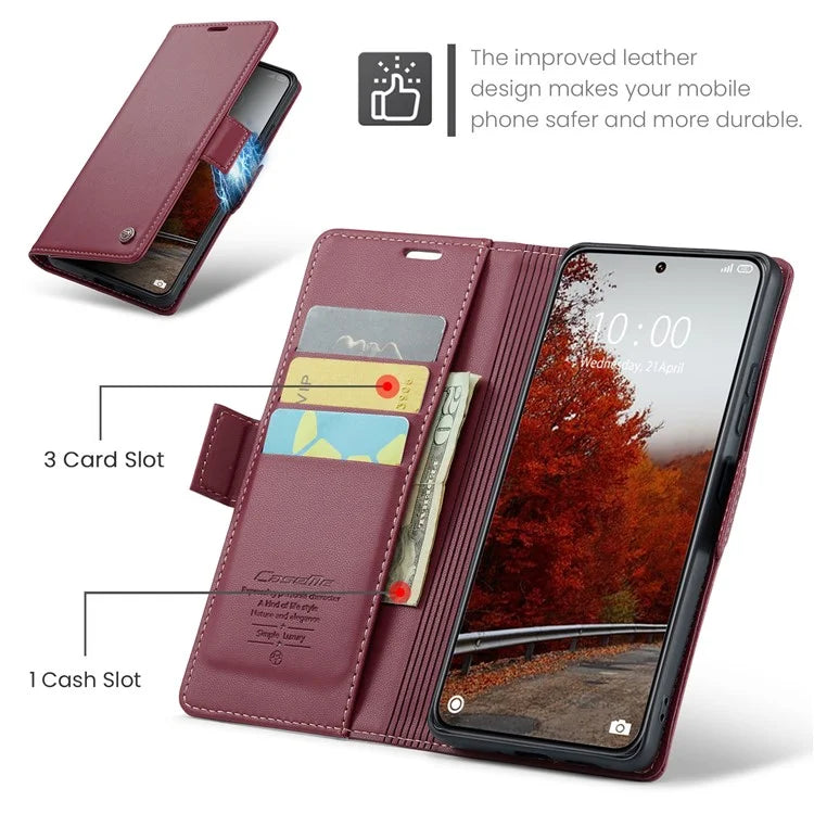 CASEME 023 Series For Xiaomi 14 Ultra Case RFID Blocking Glossy Stand Phone Cover