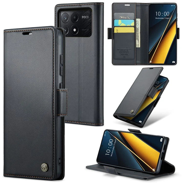 CASEME 023 Series For Xiaomi Poco X6 Pro 5G / Redmi K70E 5G Case RFID Blocking Phone Leather Cover