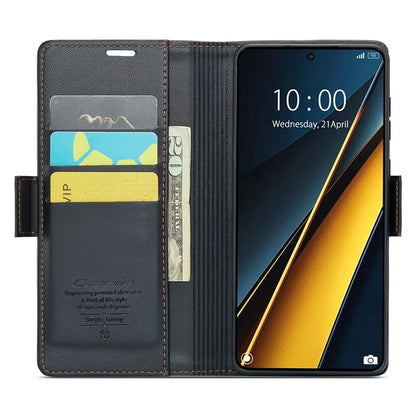 CASEME 023 Series For Xiaomi Poco X6 Pro 5G / Redmi K70E 5G Case RFID Blocking Phone Leather Cover