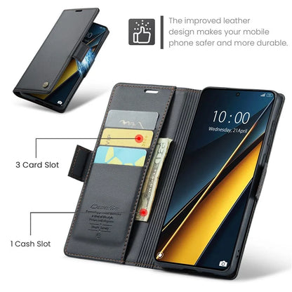CASEME 023 Series For Xiaomi Poco X6 Pro 5G / Redmi K70E 5G Case RFID Blocking Phone Leather Cover