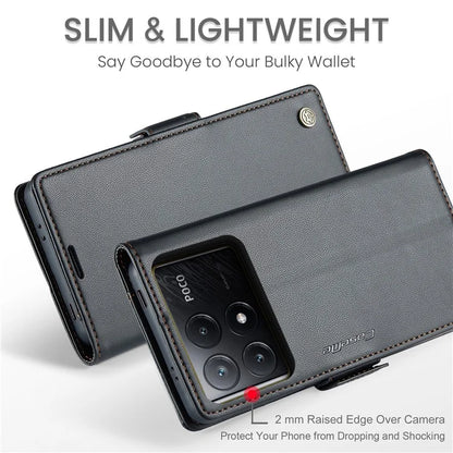 CASEME 023 Series For Xiaomi Poco X6 Pro 5G / Redmi K70E 5G Case RFID Blocking Phone Leather Cover