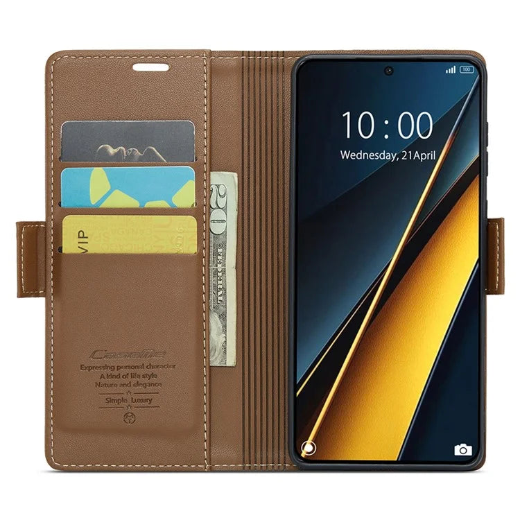 CASEME 023 Series For Xiaomi Poco X6 Pro 5G / Redmi K70E 5G Case RFID Blocking Phone Leather Cover