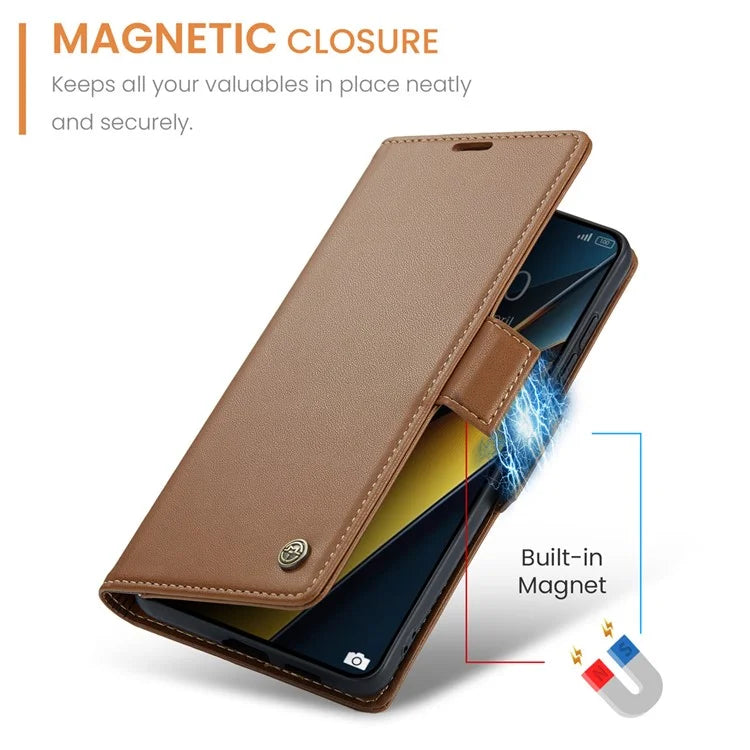 CASEME 023 Series For Xiaomi Poco X6 Pro 5G / Redmi K70E 5G Case RFID Blocking Phone Leather Cover