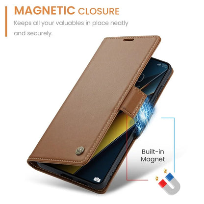CASEME 023 Series For Xiaomi Poco X6 Pro 5G / Redmi K70E 5G Case RFID Blocking Phone Leather Cover
