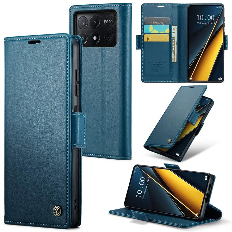 CASEME 023 Series For Xiaomi Poco X6 Pro 5G / Redmi K70E 5G Case RFID Blocking Phone Leather Cover