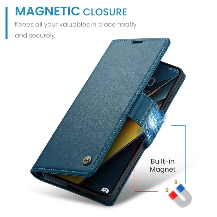 CASEME 023 Series For Xiaomi Poco X6 Pro 5G / Redmi K70E 5G Case RFID Blocking Phone Leather Cover