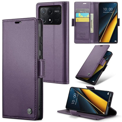 CASEME 023 Series For Xiaomi Poco X6 Pro 5G / Redmi K70E 5G Case RFID Blocking Phone Leather Cover