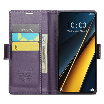 CASEME 023 Series For Xiaomi Poco X6 Pro 5G / Redmi K70E 5G Case RFID Blocking Phone Leather Cover
