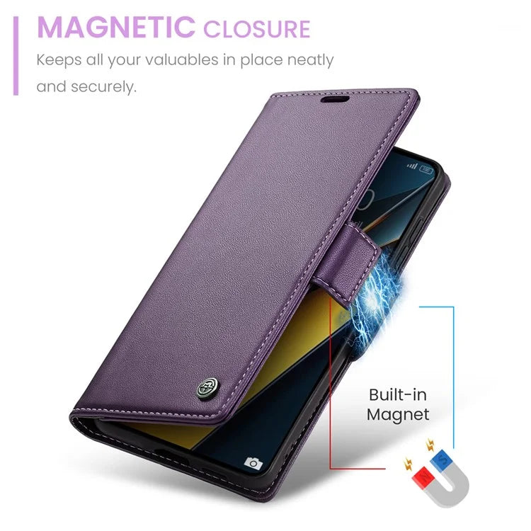 CASEME 023 Series For Xiaomi Poco X6 Pro 5G / Redmi K70E 5G Case RFID Blocking Phone Leather Cover