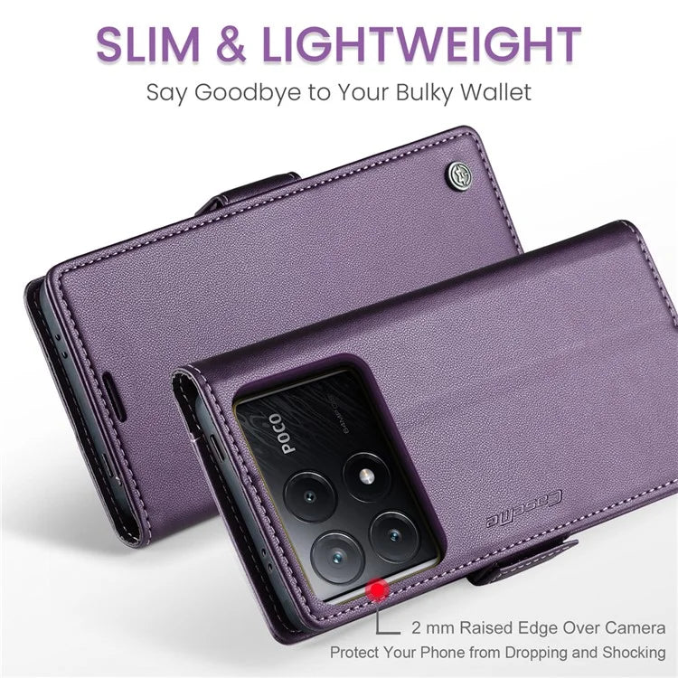 CASEME 023 Series For Xiaomi Poco X6 Pro 5G / Redmi K70E 5G Case RFID Blocking Phone Leather Cover