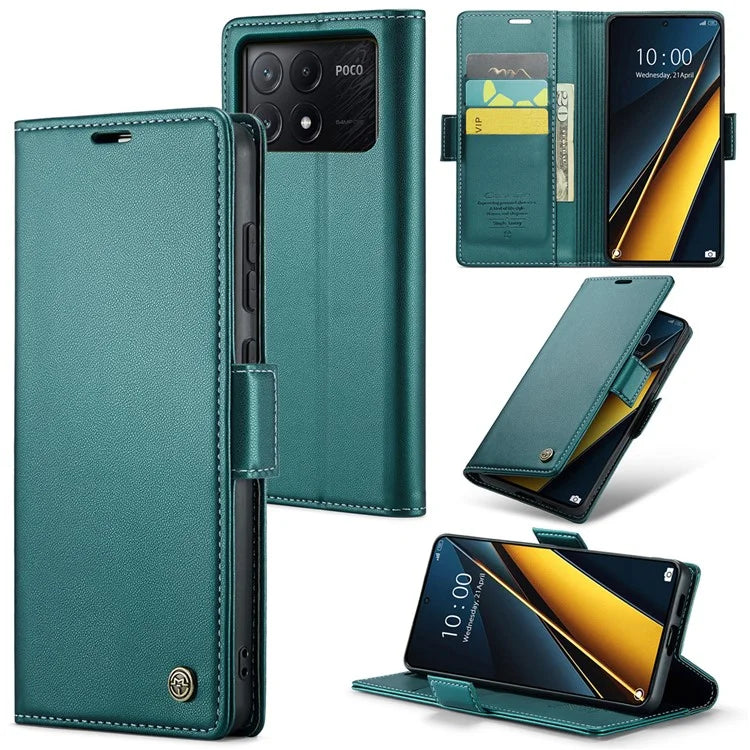 CASEME 023 Series For Xiaomi Poco X6 Pro 5G / Redmi K70E 5G Case RFID Blocking Phone Leather Cover