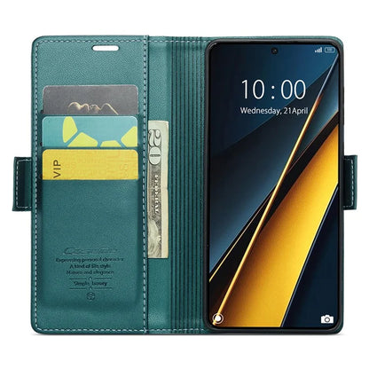 CASEME 023 Series For Xiaomi Poco X6 Pro 5G / Redmi K70E 5G Case RFID Blocking Phone Leather Cover