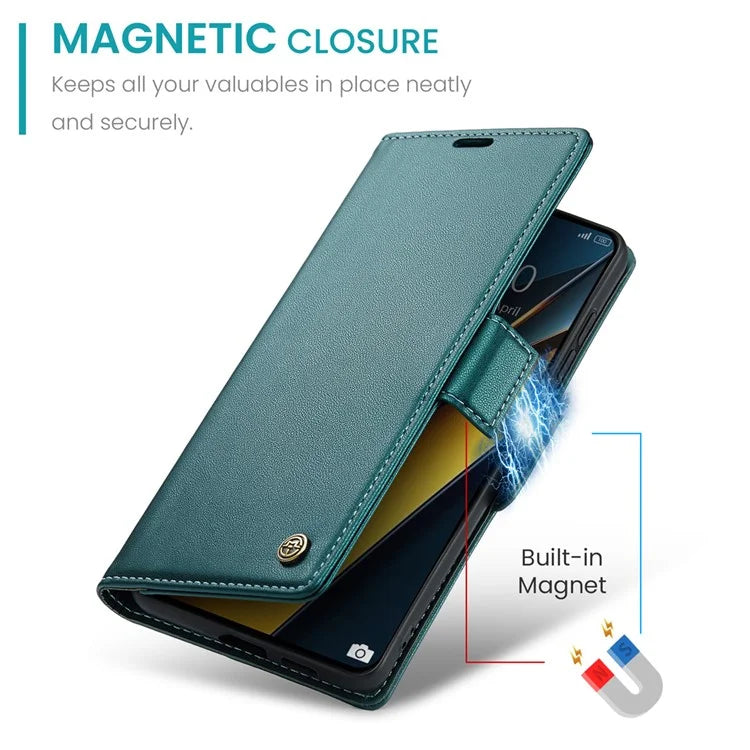 CASEME 023 Series For Xiaomi Poco X6 Pro 5G / Redmi K70E 5G Case RFID Blocking Phone Leather Cover
