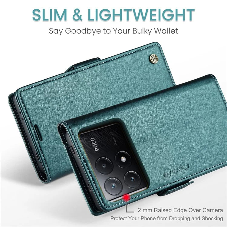 CASEME 023 Series For Xiaomi Poco X6 Pro 5G / Redmi K70E 5G Case RFID Blocking Phone Leather Cover