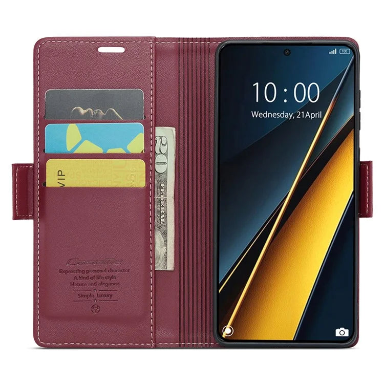 CASEME 023 Series For Xiaomi Poco X6 Pro 5G / Redmi K70E 5G Case RFID Blocking Phone Leather Cover