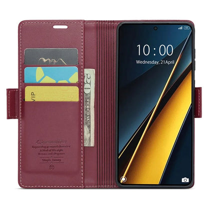 CASEME 023 Series For Xiaomi Poco X6 Pro 5G / Redmi K70E 5G Case RFID Blocking Phone Leather Cover