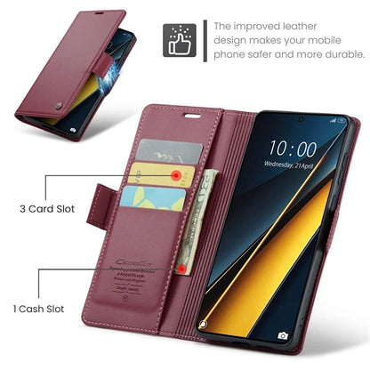 CASEME 023 Series For Xiaomi Poco X6 Pro 5G / Redmi K70E 5G Case RFID Blocking Phone Leather Cover
