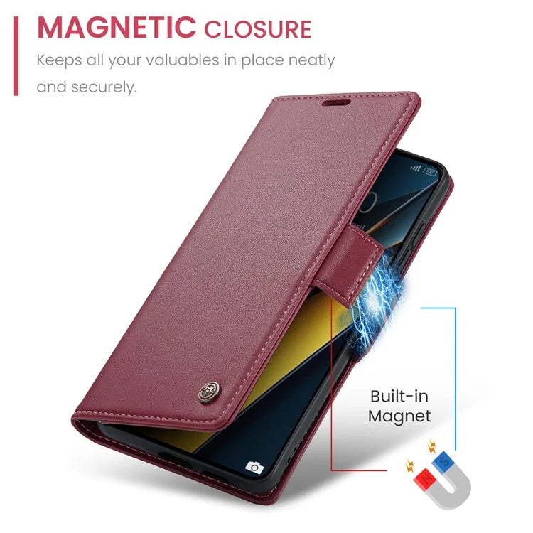 CASEME 023 Series For Xiaomi Poco X6 Pro 5G / Redmi K70E 5G Case RFID Blocking Phone Leather Cover