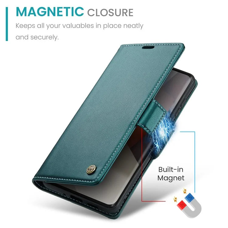 CASEME 023 Series For Xiaomi Redmi Note 13 Pro+ 5G Leather Case Glossy Phone Cover RFID Blocking