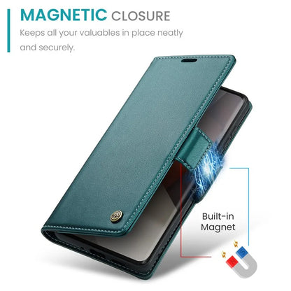 CASEME 023 Series For Xiaomi Redmi Note 13 Pro+ 5G Leather Case Glossy Phone Cover RFID Blocking