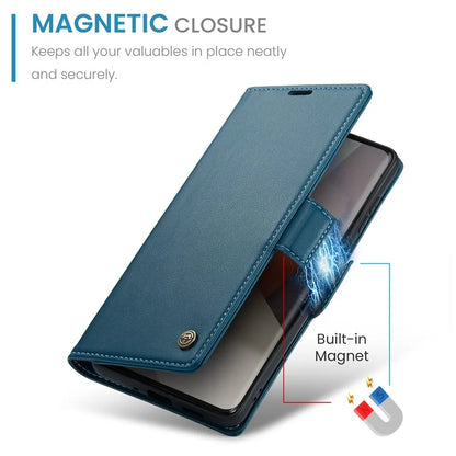 CASEME 023 Series For Xiaomi Redmi Note 13 Pro+ 5G Leather Case Glossy Phone Cover RFID Blocking