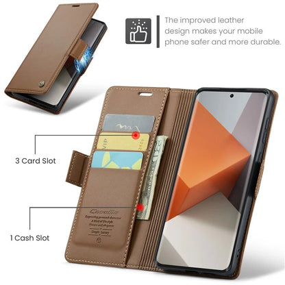 CASEME 023 Series For Xiaomi Redmi Note 13 Pro+ 5G Leather Case Glossy Phone Cover RFID Blocking