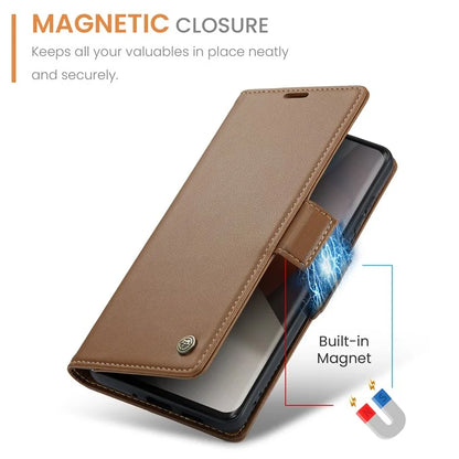 CASEME 023 Series For Xiaomi Redmi Note 13 Pro+ 5G Leather Case Glossy Phone Cover RFID Blocking