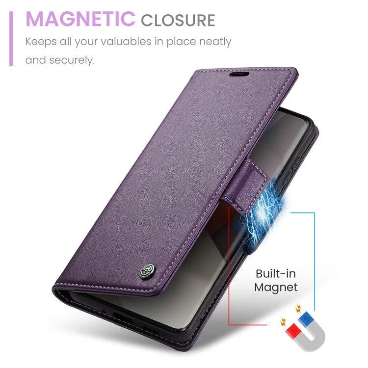 CASEME 023 Series For Xiaomi Redmi Note 13 Pro+ 5G Leather Case Glossy Phone Cover RFID Blocking