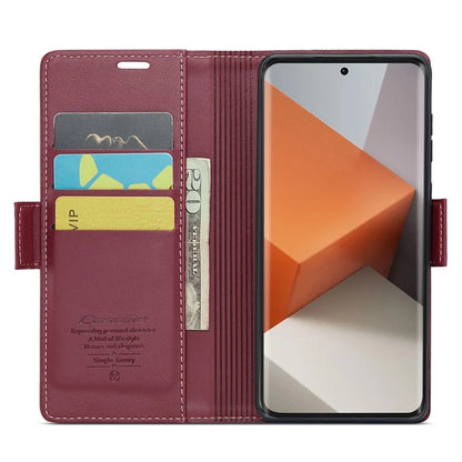 CASEME 023 Series For Xiaomi Redmi Note 13 Pro+ 5G Leather Case Glossy Phone Cover RFID Blocking