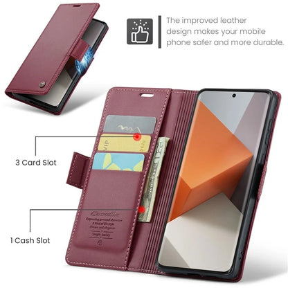 CASEME 023 Series For Xiaomi Redmi Note 13 Pro+ 5G Leather Case Glossy Phone Cover RFID Blocking