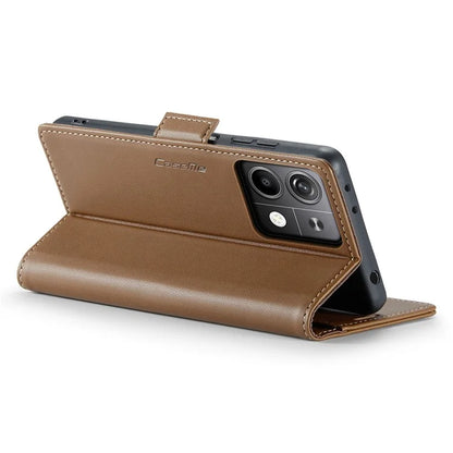 CASEME 023 Series For Xiaomi Redmi Note 13 5G Stand Case RFID Blocking Glossy Phone Cover