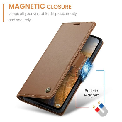 CASEME 023 Series For Xiaomi Redmi Note 13 5G Stand Case RFID Blocking Glossy Phone Cover