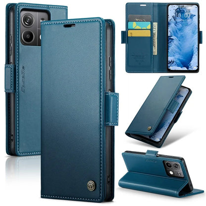 CASEME 023 Series For Xiaomi Redmi Note 13 5G Stand Case RFID Blocking Glossy Phone Cover