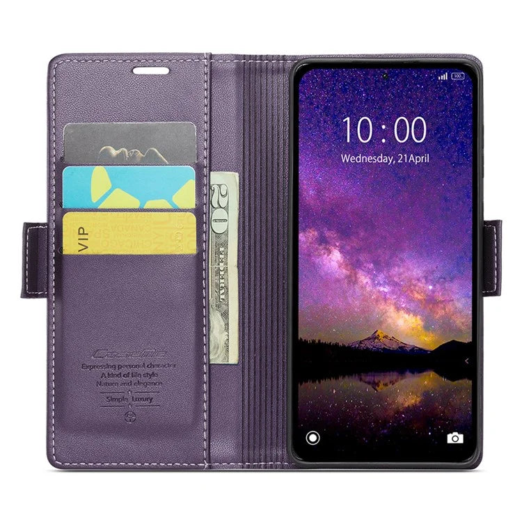CASEME 023 Series For Xiaomi Redmi Note 13 5G Stand Case RFID Blocking Glossy Phone Cover